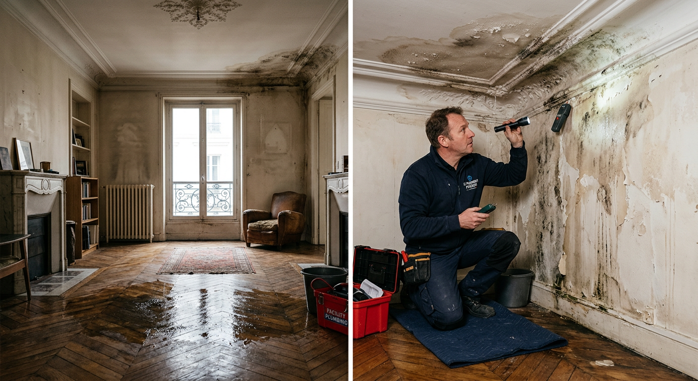 Intervention urgente dégât des eaux dans un appartement à Ivry-sur-Seine